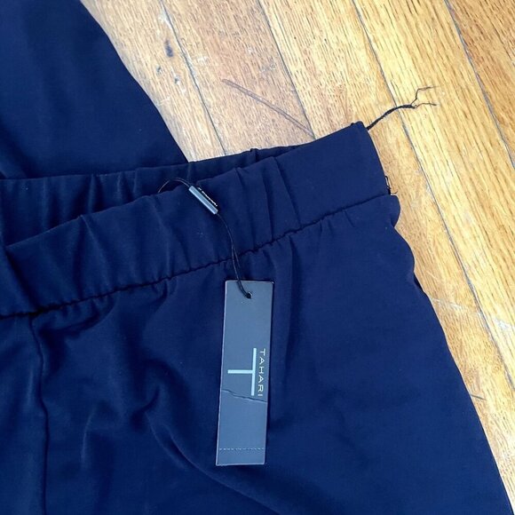 NWT Tahari black flowy wide leg lightweight pants casual women size large - Picture 2 of 3